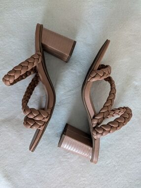 Dolce Vita Braided Strap Heeled Sandals – Nude / Tan – Size 8
